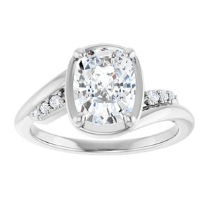 Continuum Sterling Silver 8.5x6.5 mm Elongated Cushion Ring Mounting – image 5
