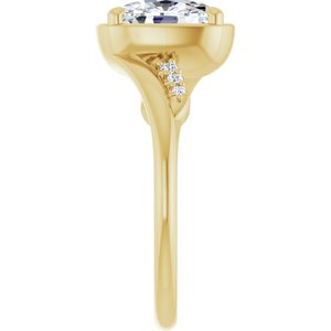 18K Yellow Gold 8.5x6.5 mm Elongated Cushion Ring Mounting – image 7