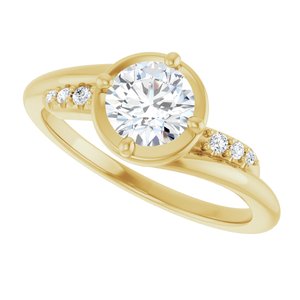 18K Yellow Gold 5.8 mm Round Ring Mounting – image 8