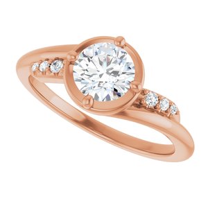 18K Rose Gold 5.8 mm Round Ring Mounting – image 8