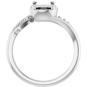 Platinum 8.5x6.5 mm Elongated Cushion Ring Mounting – image 4
