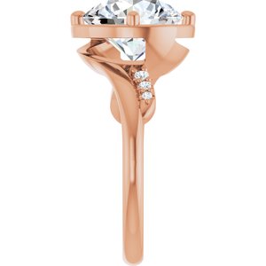 14K Rose Gold 10 mm Round Ring Mounting – image 7