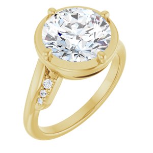 10K Yellow Gold 10 mm Round Ring Mounting