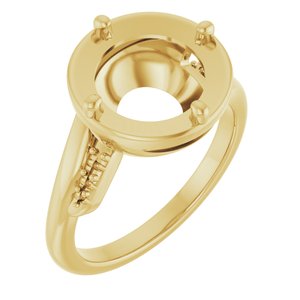 14K Yellow Gold 10 mm Round Ring Mounting – image 2