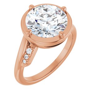 14K Rose Gold 10 mm Round Ring Mounting