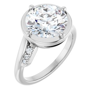 18K White Gold 10 mm Round Ring Mounting