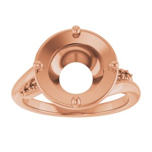 10K Rose Gold 10 mm Round Ring Mounting – image 6