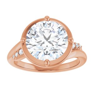 14K Rose Gold 10 mm Round Ring Mounting – image 5