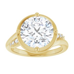 18K Yellow Gold 10 mm Round Ring Mounting – image 5