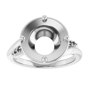 14K X1 White Gold 10 mm Round Ring Mounting – image 6