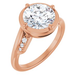 14K Rose Gold 8.8 mm Round Ring Mounting