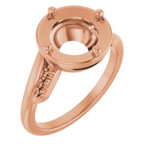14K Rose Gold 8.8 mm Round Ring Mounting – image 2