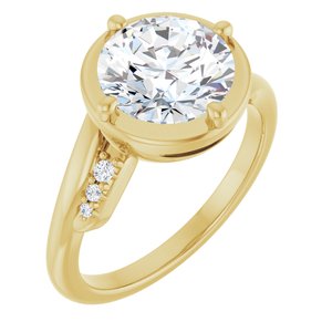 10K Yellow Gold 8.8 mm Round Ring Mounting