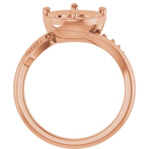 10K Rose Gold 8.8 mm Round Ring Mounting – image 4