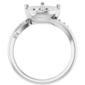 18K White Gold 8.8 mm Round Ring Mounting – image 4