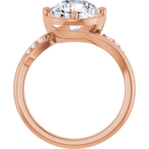 14K Rose Gold 8.8 mm Round Ring Mounting – image 3