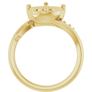 14K Yellow Gold 8.8 mm Round Ring Mounting – image 4