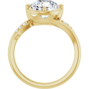 10K Yellow Gold 8.8 mm Round Ring Mounting – image 3