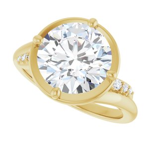 14K Yellow Gold 10 mm Round Ring Mounting – image 8