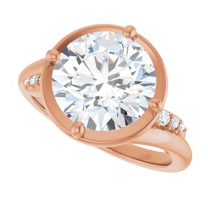 14K Rose Gold 10 mm Round Ring Mounting – image 8
