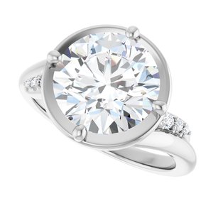 10K White Gold 10 mm Round Ring Mounting – image 8