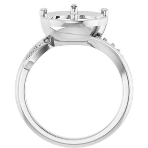 14K White Gold 10 mm Round Ring Mounting – image 4