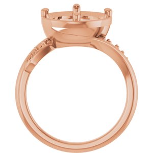 14K Rose Gold 10 mm Round Ring Mounting – image 4
