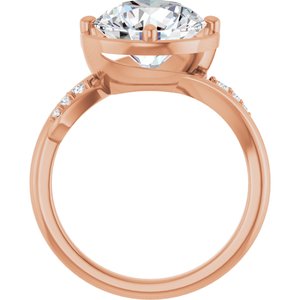 18K Rose Gold 10 mm Round Ring Mounting – image 3