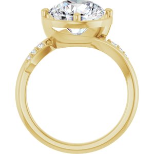 14K Yellow Gold 10 mm Round Ring Mounting – image 3