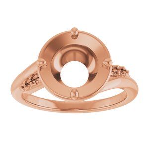 10K Rose Gold 8.8 mm Round Ring Mounting – image 6