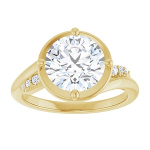 14K Yellow Gold 8.8 mm Round Ring Mounting – image 5