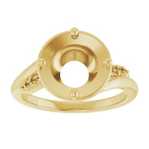 10K Yellow Gold 8.8 mm Round Ring Mounting – image 6