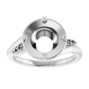 14K White Gold 8.8 mm Round Ring Mounting – image 6