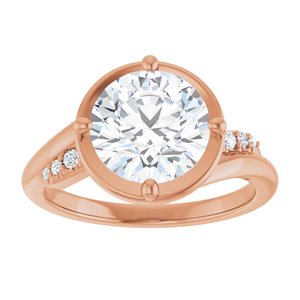 18K Rose Gold 8.8 mm Round Ring Mounting – image 5