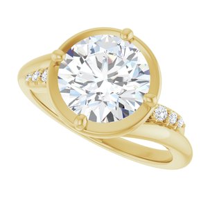 10K Yellow Gold 8.8 mm Round Ring Mounting – image 8