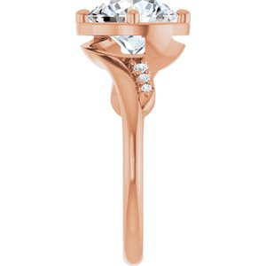 10K Rose Gold 8.8 mm Round Ring Mounting – image 7