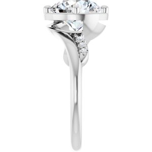 18K White Gold 8.8 mm Round Ring Mounting – image 7