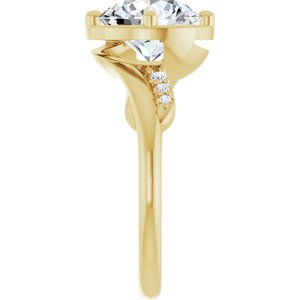 14K Yellow Gold 8.8 mm Round Ring Mounting – image 7
