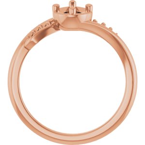 18K Rose Gold 7x4.5 mm Pear Ring Mounting – image 4