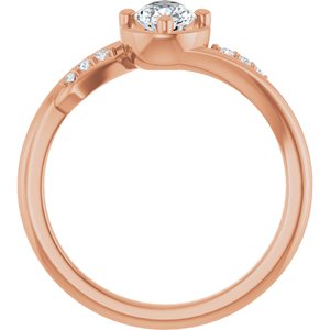 14K Rose Gold 7x4.5 mm Pear Ring Mounting – image 3