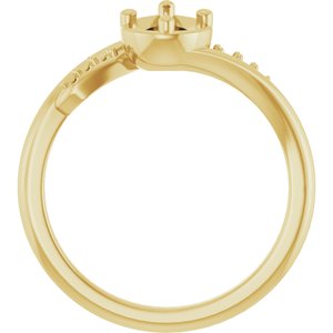 18K Yellow Gold 7x4.5 mm Pear Ring Mounting – image 4