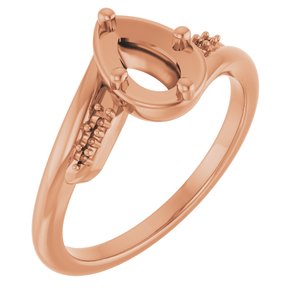 14K Rose Gold 7x4.5 mm Pear Ring Mounting – image 2