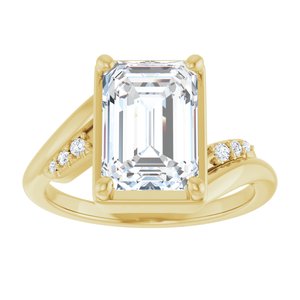 14K Yellow Gold 10x7 mm Emerald Ring Mounting – image 5