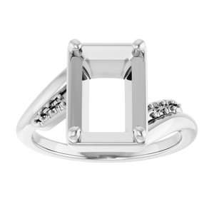 Continuum Sterling Silver 10x7 mm Emerald Ring Mounting – image 6