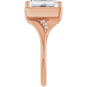 10K Rose Gold 10x7 mm Emerald Ring Mounting – image 7