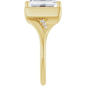 18K Yellow Gold 10x7 mm Emerald Ring Mounting – image 7