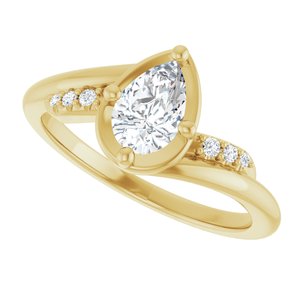 10K Yellow Gold 7x4.5 mm Pear Ring Mounting – image 8