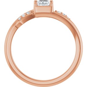 10K Rose Gold 3.75x3.75 mm Square Ring Mounting – image 3