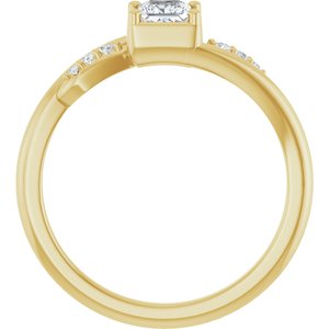 10K Yellow Gold 3.75x3.75 mm Square Ring Mounting – image 3