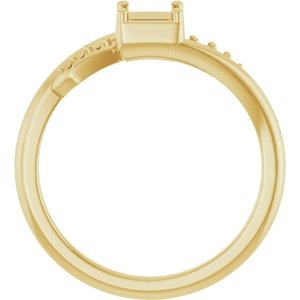 18K Yellow Gold 3.75x3.75 mm Square Ring Mounting – image 4
